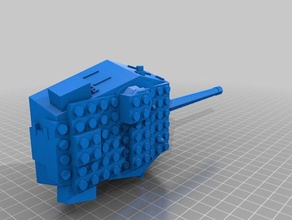 lego tank type4 turret 3d print model - Mito3D