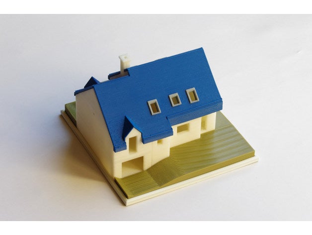 la metà a livello di casa edifici e strutture 3D print model - Mito3D