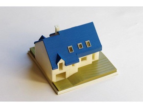 die Hälfte-level-Haus Gebäude & Strukturen 3d print model - Mito3D