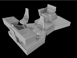 tos star trek köprü sahne 3d print model - Mito3D