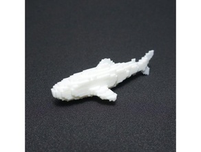 voxel di squalo animali animale pixel shark 3d print model - Mito3D
