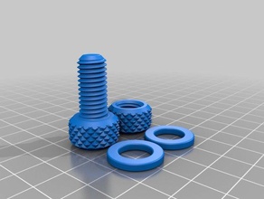 m10x15 bolts nuts parts knurled threads 3d print model - Mito3D