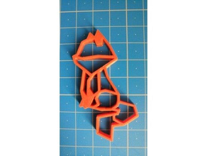 fox low poly Arte 2d chave de cadeia anel animal porte-claves 3d print model - Mito3D