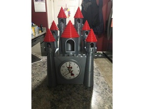 disney inspired castle clock regular mechanism decor 3d print model - Mito3D