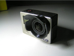 gopro 3 - sonnenschutz de la cámara tapa lente 3d print model - Mito3D