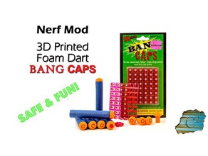 extra-loud nerf dart tips bang cap darts toys & games boom loud makeitloud ammo simple 3d print model - Mito3D
