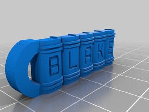 blake Schlüsselanhänger blau kundengebundene 3d print model - Mito3D