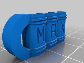 max Schlüsselanhänger blau kundengebundene 3d print model - Mito3D