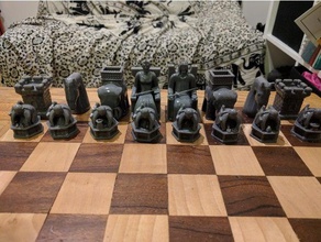 traditional chess set abs piece pieces decorative medieval pla sculpture 3d print model - Mito3D
