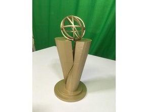 orbital trophy sculptures abstract award global globe gold sculpture cup 3d print model - Mito3D