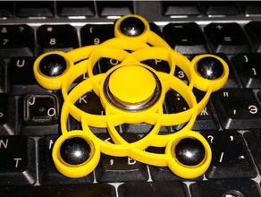 spiral five balls spinner mechanical toys fidget spinners openscad 3d print model - Mito3D