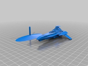 printable blue rogue 3d printing games miniatures spaceship 3d print model - Mito3D