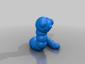just happy worm animals 3d print model - Mito3D