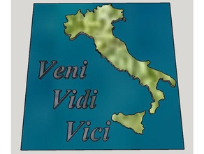 veni vidi vici - targa italiana segni e loghi italiano italia una mappa placca 3d print model - Mito3D