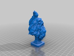 low poly barbuto urlare sculture 3d print model - Mito3D