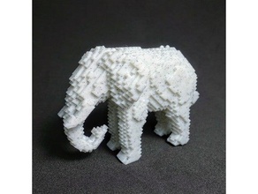 voxel elefante v2 animais pixel 3d print model - Mito3D