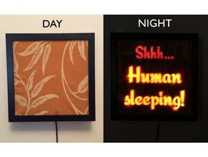 shhh umana sonno - taglio laser segno 2d art di compagni stanza dormendo 3d print model - Mito3D