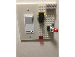 lego dimmer placa de interruptor duas peças decoração 3d print model - Mito3D