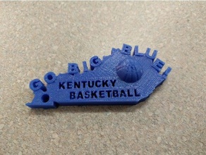 kentucky basketball key fob supported letters keychains 3d print model - Mito3D