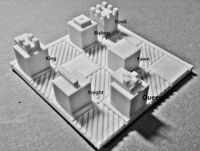 simple chess set boardgame toy 3d print model - Mito3D