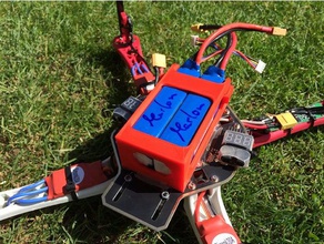 dji f450 double support de batterie v2 L'impression 3d akku halter le couvercle la clip drone vol lipo titulaire modellbau quadricoptère turnigy 3d print model - Mito3D