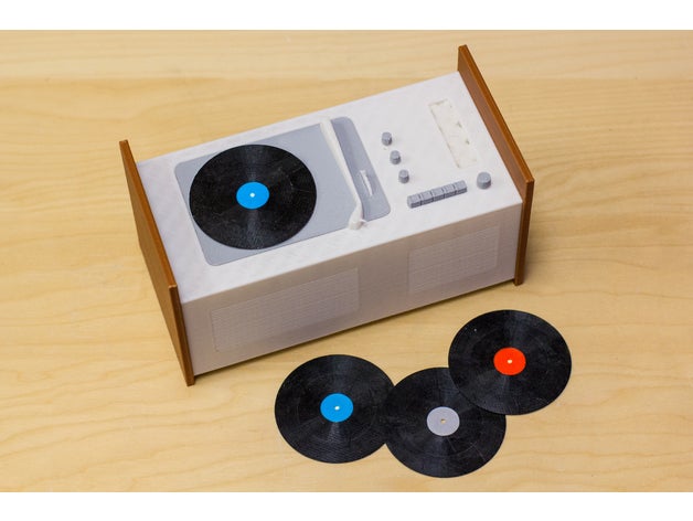 multi-couleur lecteur de disques et dossiers la musique modèle palette palette3d joueur printedwithpalette imprimé record 3D print model - Mito3D