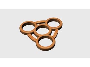 fidget tri-spinner tasarım yuvarlak mekanik oyuncaklar spinner destekler 3d print model - Mito3D