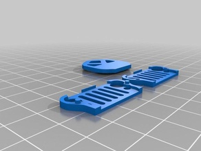 jeep grille key cap 3d printing keychain 3d print model - Mito3D