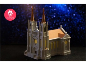 multi-color sioux falls cathedral buildings & structures model palette palette3d paletteprinted printed 3d print model - Mito3D