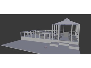 Terrasse outdoor & Garten ein Pavillon im freien 3d print model - Mito3D