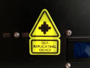 warning sign - selbst replizierende Gerät 3d Drucker Zubehör 3d-Drucker Spaß straßenschild warnschild 3d print model - Mito3D