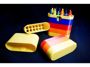 travel crayola box clip lid toy & game accessories crayon 3d print model - Mito3D
