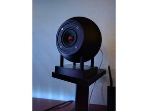 kugelförmige Lautsprecher-Gehäuse ported - dayton ps95-8 audio 3d print model - Mito3D
