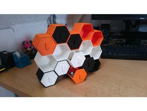 empilable hexagone de stockage l'organisation pas x cordon le boîte rangement 3d print model - Mito3D