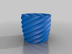 h120 w60 10sided twisted cool spiral vase decor customized 3d print model - Mito3D