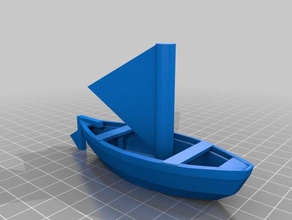 Segelboot-Unterstützung 3d-drucken Boot einfach drucken low-poly Segelboot mieten Schiff 3d print model - Mito3D