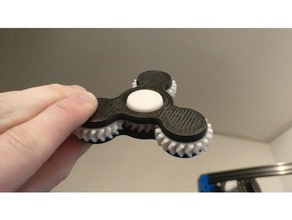 mini dh geared fidget spinner toys & games toy fidgit gear helical stress 3d print model - Mito3D