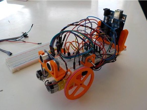 kit robot planche à pain de l'apprentissage arduino voiture hc-sr04 3d print model - Mito3D