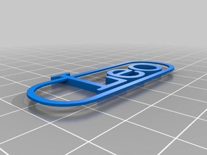 leokeychainsunkentext Schlüsselanhänger kundengebundene 3d print model - Mito3D