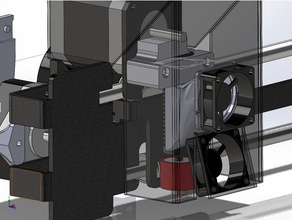 printrbot jugar de extremo caliente la cubierta del ventilador Impresora 3d las piezas conducto hotend 3d print model - Mito3D
