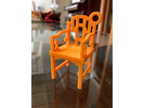 china de la dinastía qing sillón llavero llaveros butaca presidente decoración 3d print model - Mito3D