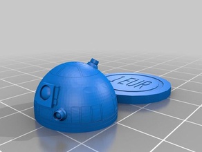 r2d2 keychain shopping cart coin euro 3d printing easy star wars useful 3d print model - Mito3D