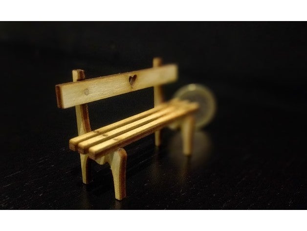tiny bench model furniture lasercut 3D print model - Mito3D