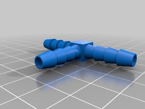 6mm pipe connector 3-way outdoor & garden customized 3d print model - Mito3D