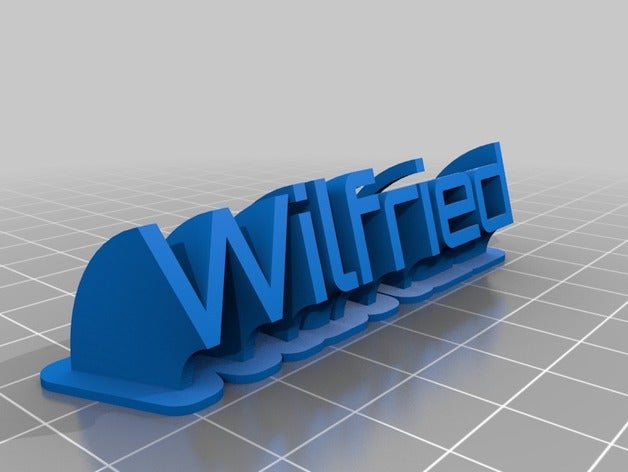 meine angepasste geschwungene Typenschild wilfried office kundengebundene 3D print model - Mito3D