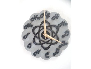 reloj atómico decoración átomo átomos el berilio borium de carbono química cronógrafo clockface elemento fluor fuente helio hidrógeno litio magnesio neón nerd nitrógeno órbita oxígeno la tabla periódica física sodio tiempo 3d print model - Mito3D