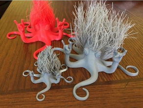 rocktopus 2 hands hair sculptures dual extruder extrusion multimaterial octopus spocktopus 3d print model - Mito3D
