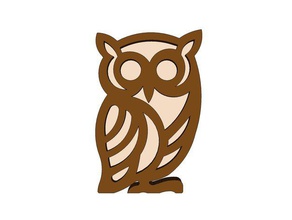 búho de pie a los animales aves cumpleaños owl stand up wslab 3d print model - Mito3D