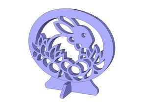 conejito de pascua huevo pie art bunny la el stand up wslab 3d print model - Mito3D