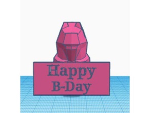 totodile signo de feliz cumpleaños La impresión en 3d 3d print model - Mito3D